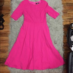 Hot pink midi dress